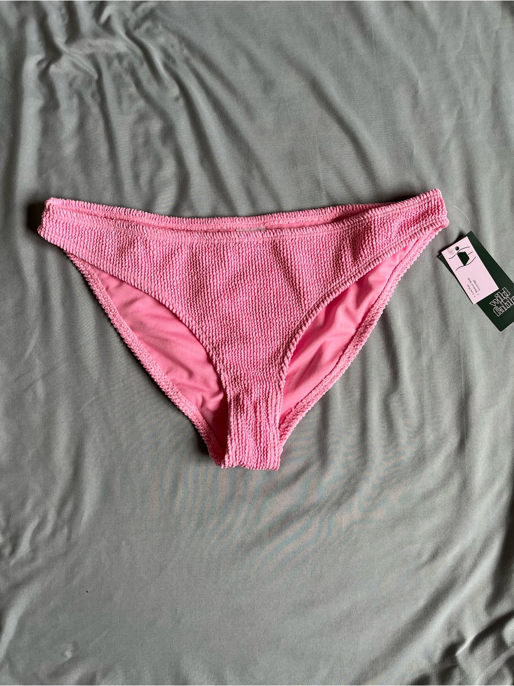Wild Fable Women Pink Low Rise Pucker Textured Bikini Bottoms Medium (8-10) NWT